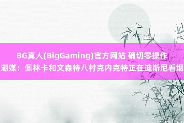 BG真人(BigGaming)官方网站 确切零操作？湖媒：佩林卡和文森特八村克内克特正在迪斯尼看烟花