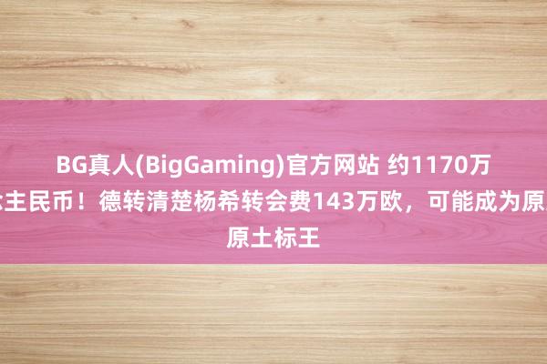 BG真人(BigGaming)官方网站 约1170万东说念主民币！德转清楚杨希转会费143万欧，可能成为原土标王