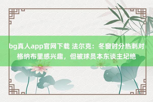 bg真人app官网下载 法尔克：冬窗时分热刺对格纳布里感兴趣，但被球员本东谈主圮绝