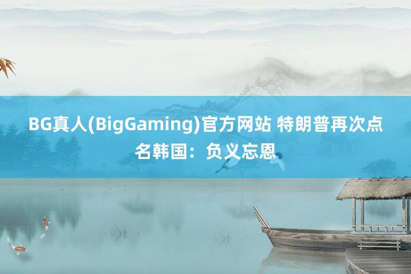 BG真人(BigGaming)官方网站 特朗普再次点名韩国：负义忘恩