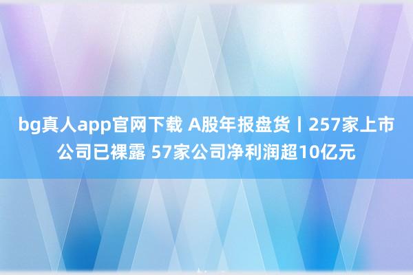 bg真人app官网下载 A股年报盘货丨257家上市公司已裸露 57家公司净利润超10亿元