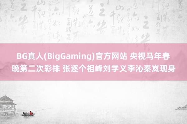 BG真人(BigGaming)官方网站 央视马年春晚第二次彩排 张逐个祖峰刘学义李沁秦岚现身