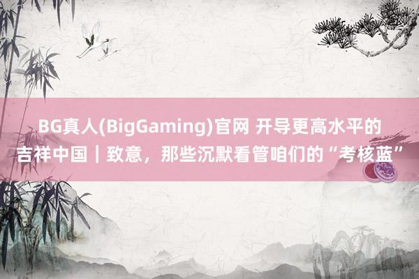 BG真人(BigGaming)官网 开导更高水平的吉祥中国｜致意，那些沉默看管咱们的“考核蓝”