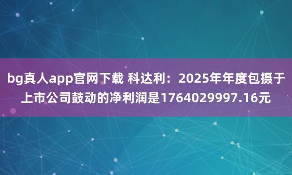 bg真人app官网下载 科达利：2025年年度包摄于上市公司鼓动的净利润是1764029997.16元