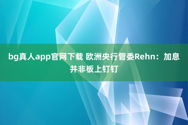 bg真人app官网下载 欧洲央行管委Rehn：加息并非板上钉钉