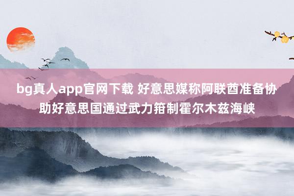 bg真人app官网下载 好意思媒称阿联酋准备协助好意思国通过武力箝制霍尔木兹海峡