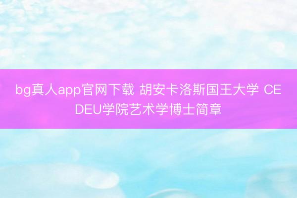 bg真人app官网下载 胡安卡洛斯国王大学 CEDEU学院艺术学博士简章