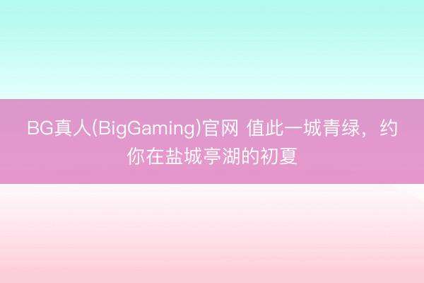 BG真人(BigGaming)官网 值此一城青绿，约你在盐城亭湖的初夏