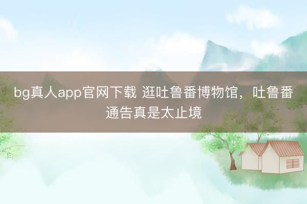 bg真人app官网下载 逛吐鲁番博物馆，吐鲁番通告真是太止境