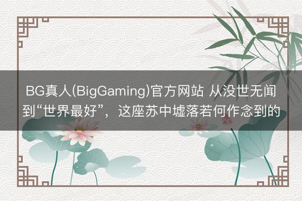 BG真人(BigGaming)官方网站 从没世无闻到“世界最好”，这座苏中墟落若何作念到的