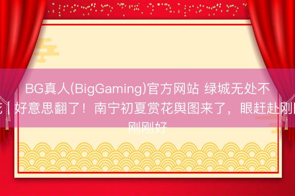 BG真人(BigGaming)官方网站 绿城无处不飞花 | 好意思翻了！南宁初夏赏花舆图来了，眼赶赴刚刚好