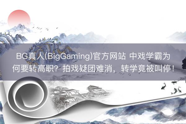 BG真人(BigGaming)官方网站 中戏学霸为何要转高职？拍戏疑团难消，转学竟被叫停！