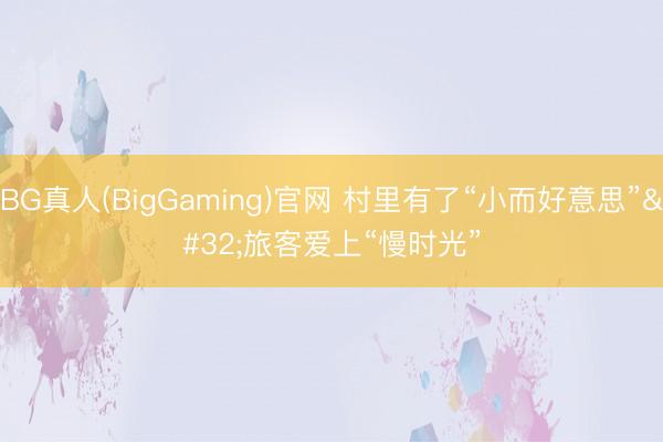 BG真人(BigGaming)官网 村里有了“小而好意思” 旅客爱上“慢时光”