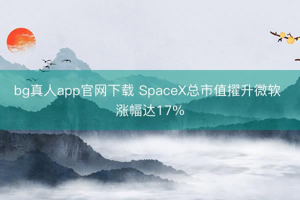 bg真人app官网下载 SpaceX总市值擢升微软 涨幅达17%