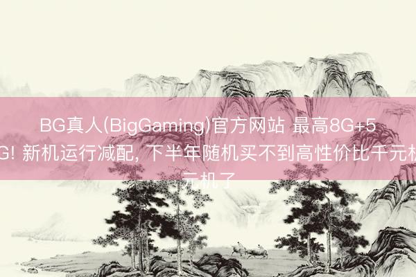BG真人(BigGaming)官方网站 最高8G+512G! 新机运行减配， 下半年随机买不到高性价比千元机了